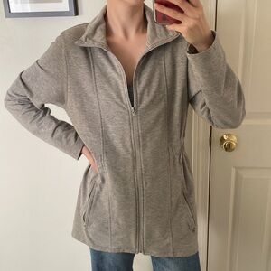 Coldwater Creek Grey Zip Front Sweater Small